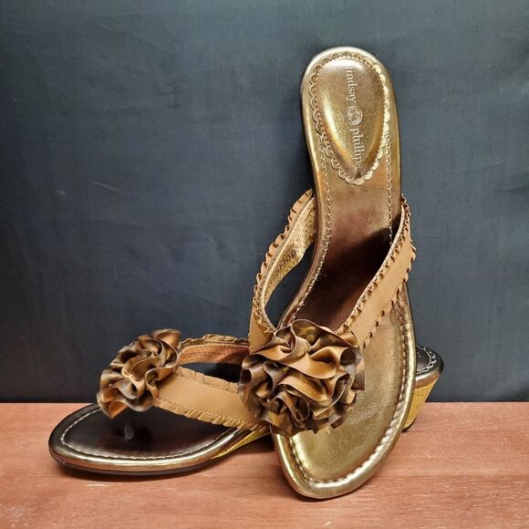 Lindsay Phillips SwitchFlops Bronze Sandals Size 8 - Picture 3 of 11